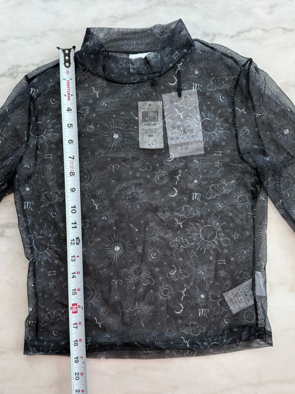 Hot Topic NWT Daisy Street Celestial Print Twofer Long Sleeve Top Women Size M - Picture 6 of 12
